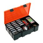 Horgász Szerelékes Doboz-35,5x23x9cm-Fekete/Narancssárga