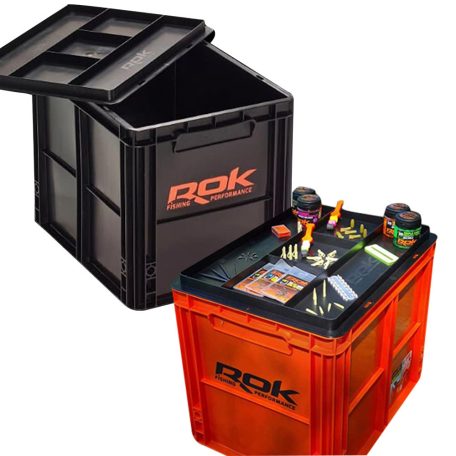 HORGÁSZ TÁROLÓ DOBOZ - (REKESZ+FEDÉL) - 40X30X32CM - FEKETE/NARANCSSSÁRGA - TÖBB VÁLTOZATBAN