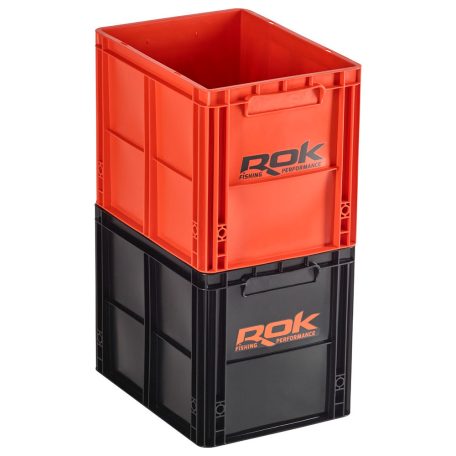 HORGÁSZ TÁROLÓ DOBOZ - (REKESZ+FEDÉL) - 40X30X32CM - FEKETE/NARANCSSSÁRGA - TÖBB VÁLTOZATBAN
