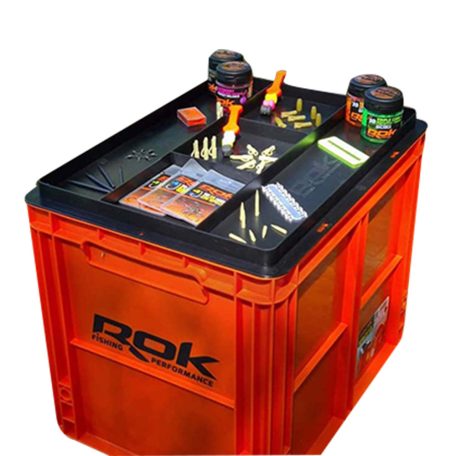 Horgász Tároló Doboz-(Rekesz+Fedél)-40x30x32cm--Narancssárga