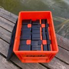 Horgász Tároló Doboz-(Rekesz+Fedél)-40x30x32cm--Narancssárga